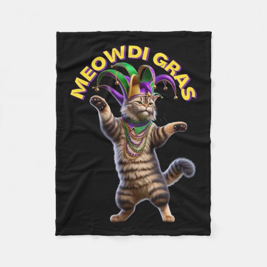 Couverture Polaire 2025 Matching Mens Womans Funny Meowdi Gras Chat M (Devant)