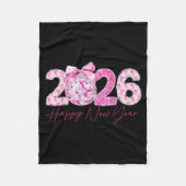 Couverture Polaire 2026 Happy New Year Bow Patch Disco Ball  (Devant)