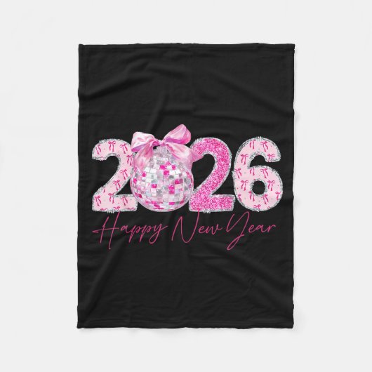 Couverture Polaire 2026 Happy New Year Bow Patch Disco Ball (Devant)