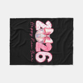 Couverture Polaire 2026 Happy New Year Nk Coquette Preppy Disco Girly (Devant (Horizontal))