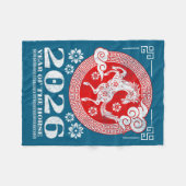 Couverture Polaire 2026 Lunar Chinese New Year Fire Horse (Devant (Horizontal))