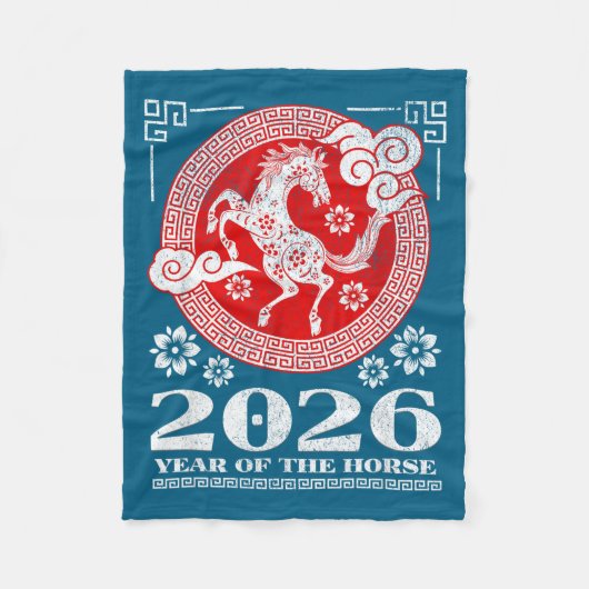 Couverture Polaire 2026 Lunar Chinese New Year Fire Horse (Devant)