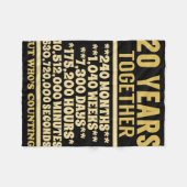 Couverture Polaire 20 Anniversaire T Chemise 20e Mariage Coup cadeau (Devant (Horizontal))