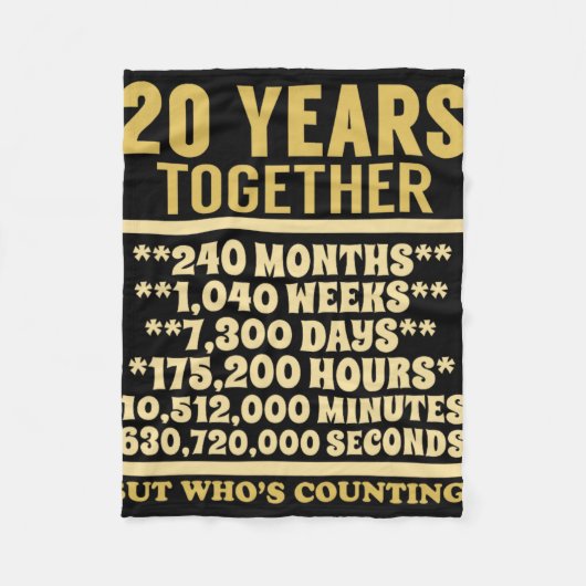 Couverture Polaire 20 Anniversaire T Chemise 20e Mariage Coup cadeau (Devant)