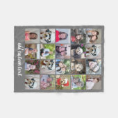 Couverture Polaire 20 Photo Collage - Grille avec texte de script - g (Devant (Horizontal))