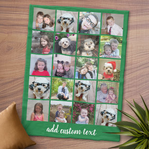 Couverture Polaire 20 Photo Collage - Grille avec texte de script - v