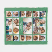 Couverture Polaire 21 Collage de photos - Vert et Texte (Devant (Horizontal))