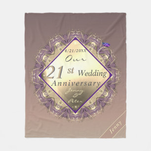 Couverture Polaire 21e anniversaire du Mariage laiton et laiton d'oli