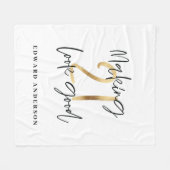 Couverture Polaire 21e anniversaire moderne noir et or élégant (Devant (Horizontal))