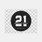 Couverture Polaire 21e anniversaire personnalisé Moderne et élégant (Devant (Horizontal))