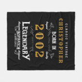 Couverture Polaire 21st Birthday 2002 Ajouter Nom Legendary Black Gol (Devant (Horizontal))