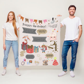 Couverture Polaire "21st birthday blanket. Woman"