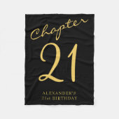 Couverture Polaire 21st Birthday Party Gold Script Blue  (Devant)