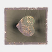 Couverture Polaire 22e anniversaire de Mariage Rose de coeur coppery (Devant (Horizontal))