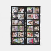 Couverture Polaire 24 Photo Collage avec nom de famille Date - noir (Devant)