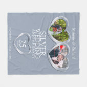 Couverture Polaire 25e anniversaire d'argent maintenant et puis coeur (Devant (Horizontal))