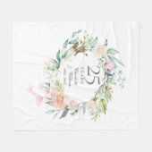 Couverture Polaire 25e anniversaire du Mariage d'argent Floral Garlan (Devant (Horizontal))