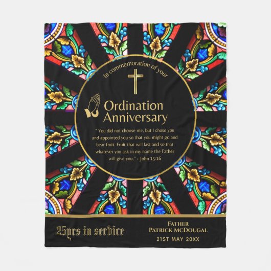 Couverture Polaire 25e Anniversaire du prêtre pasteur Ordination cade (Devant)