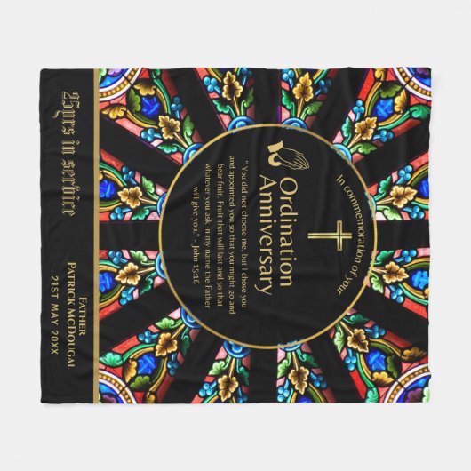 Couverture Polaire 25e Anniversaire du prêtre pasteur Ordination cade (Devant (Horizontal))