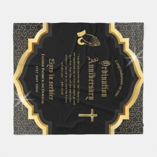 Couverture Polaire 25e Anniversaire du prêtre pasteur Ordination cade (Devant (Horizontal))