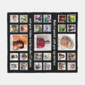 Couverture Polaire 27 Collage Photo Avec Texte Personnalisé (Devant (Horizontal))