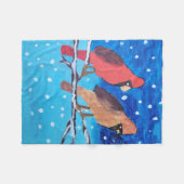 Couverture Polaire 2 Cardinaux sur une branche d'arbre d'hiver (Devant (Horizontal))