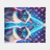 Couverture Polaire 2 Chatons Siamois Posant Dans L'Arbre De Noël (Devant (Horizontal))