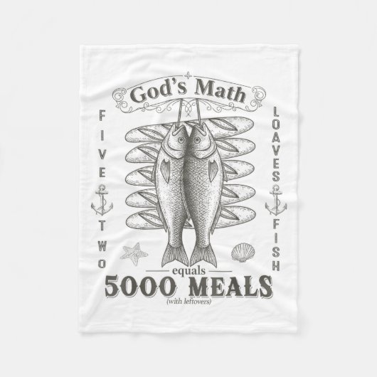 Couverture Polaire 2 Fishes 5 Breads Jesus Feeds The 5000 Christian B (Devant)