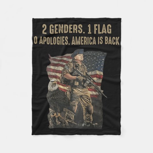 Couverture Polaire 2 Hommes 1 Drapeaux O Excuses L'Amérique Est De Re (Devant)