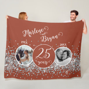 Couverture Polaire 2 Photo "Alors et maintenant" Anniversaire du Mari