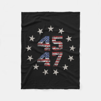 Couverture Polaire 2 Side Trump 2024 Président 45 47 American Flag Tr