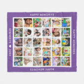 Couverture Polaire 30 Photo Collage Nom de famille Souvenirs Violet (Devant (Horizontal))
