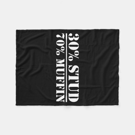 Couverture Polaire 30% Stud 70% Muffin Funny Father's Day Valentines  (Devant (Horizontal))