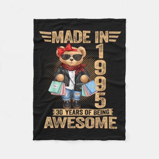 Couverture Polaire 30 Year Old Made In 1995 Teddy Bear 30th Birthday (Devant)