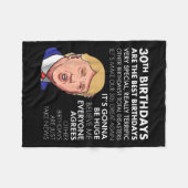Couverture Polaire 30e Anniversaire Cadeau Funny Trump Citation Shirt (Devant (Horizontal))