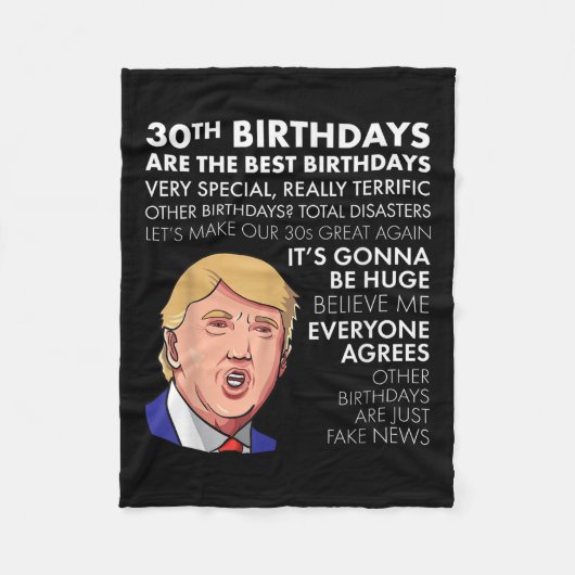 Couverture Polaire 30e Anniversaire Cadeau Funny Trump Citation Shirt (Devant)