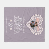Couverture Polaire 30e anniversaire du Mariage Pearl coeur photo (Devant (Horizontal))