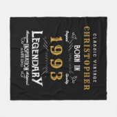 Couverture Polaire 30th Birthday 1993 Ajouter Nom Legendary Black Gol (Devant (Horizontal))