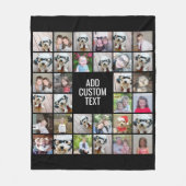 Couverture Polaire 32 Photo Collage Carré moderne Noir - Texte blanc (Devant)