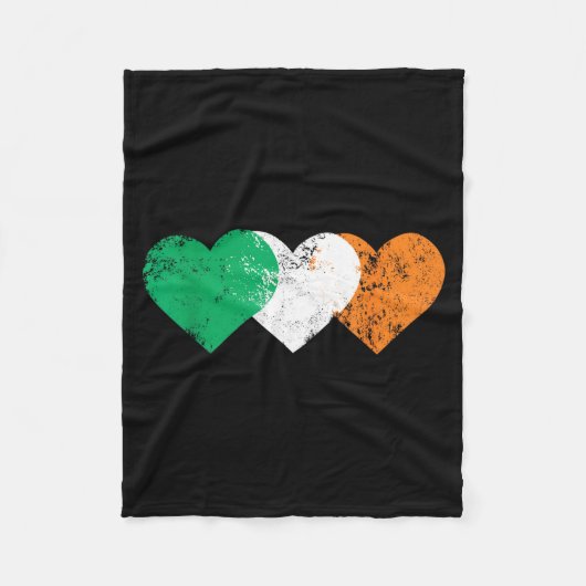 Couverture Polaire 3 Hearts Ireland Flag St. Patricks Day Irish Flags (Devant)