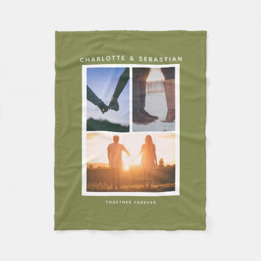 Couverture Polaire 3 photos collage personnalisé (Devant)