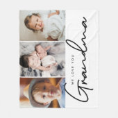 Couverture Polaire 3 photos Nous t'aimons Grandma Script Personnalisé (Devant)