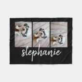 Couverture Polaire 3 Photos tendance noir & blanc nom de script moder (Devant (Horizontal))