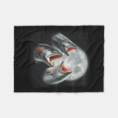 Couverture Polaire 3 Poissons Saumons Qui hurlent Sur La Lune Drôle S (Devant (Horizontal))