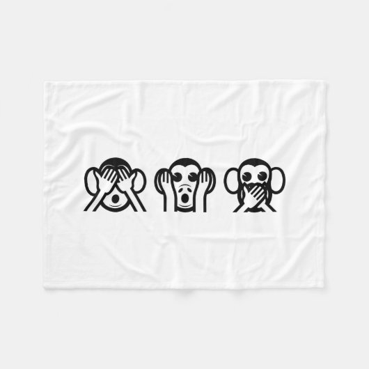 Couverture Polaire 3 Singes Sages Emoji (Devant (Horizontal))
