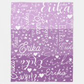 Couverture Polaire 3-Tones of Purple Hearts, Stars and Music Notes (Devant)