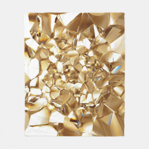 Couverture Polaire 3D abstraite texture or cristal.