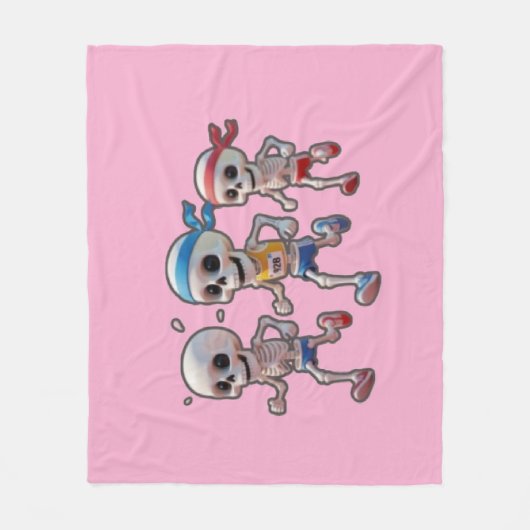 Couverture Polaire “3D Cartoon Skeleton Race • Funny Running Skeleton (Devant)