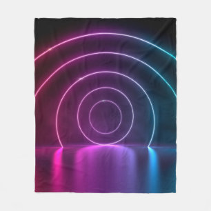 Couverture Polaire 3d ing des lignes brillantes du portail de cercle