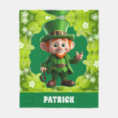 Couverture Polaire 3D Leprechaun St. Patrick's Day Personnalisé Enfan (Devant)